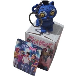 KPOP DEMON HUNTER Derpy Tiger & Black Crow Keychain/BagCharm,& Collector Card